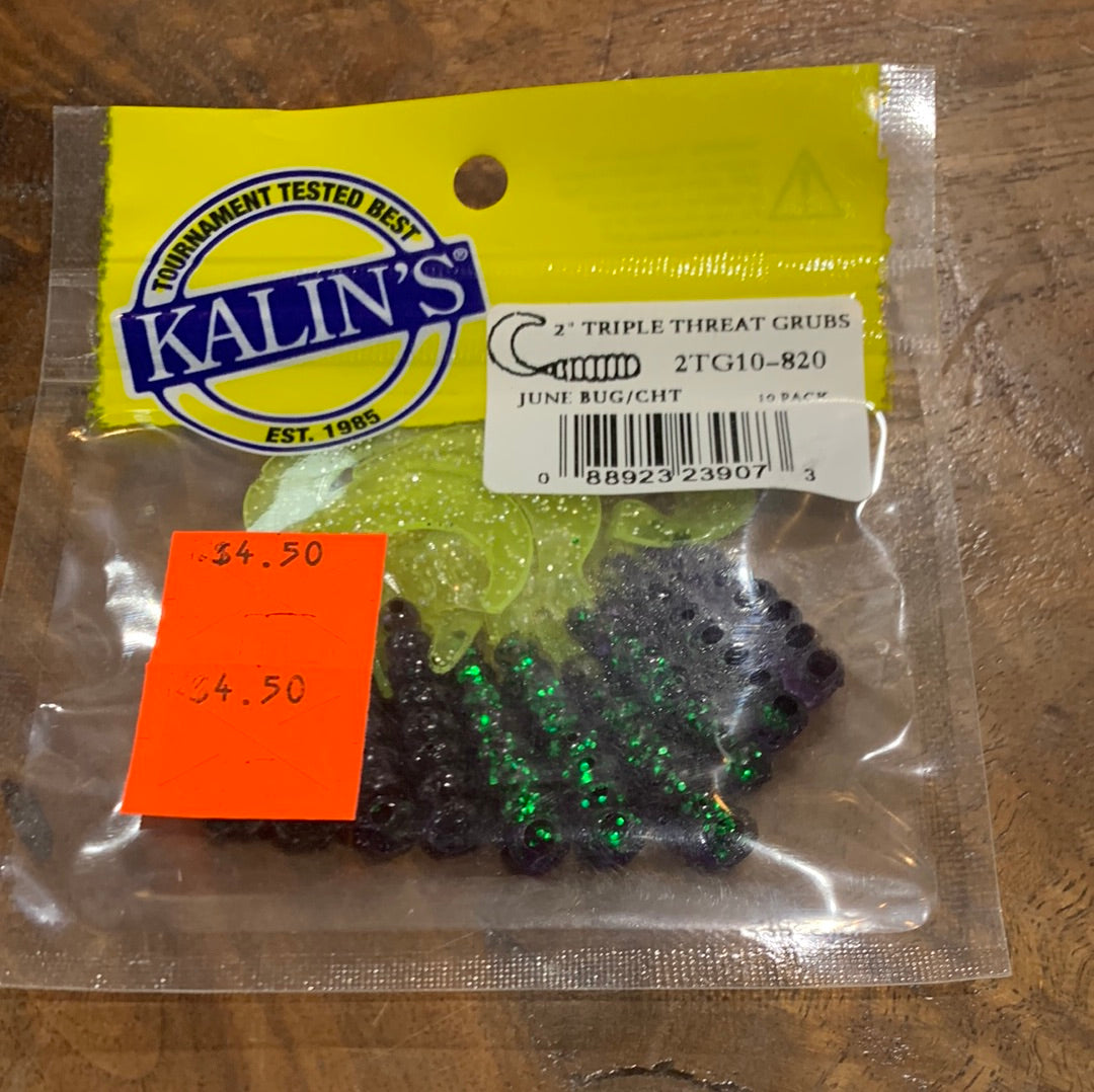 Kalin's 2" TRIPLE THREAT GRUB (10 PACK)