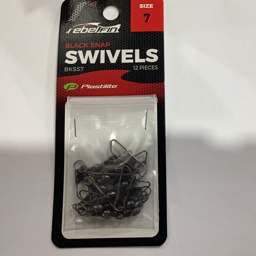 RF Black Snap Swivels