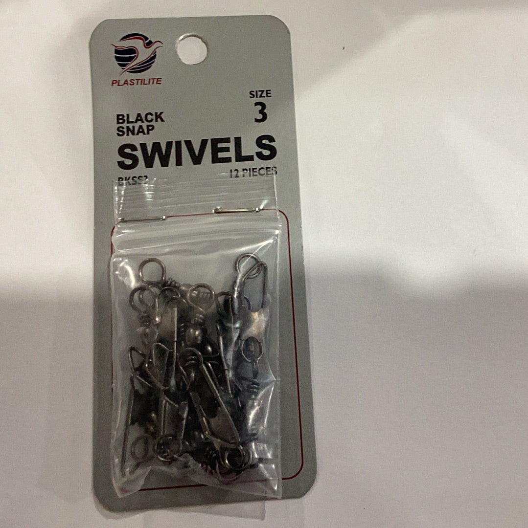 RF Black Snap Swivels