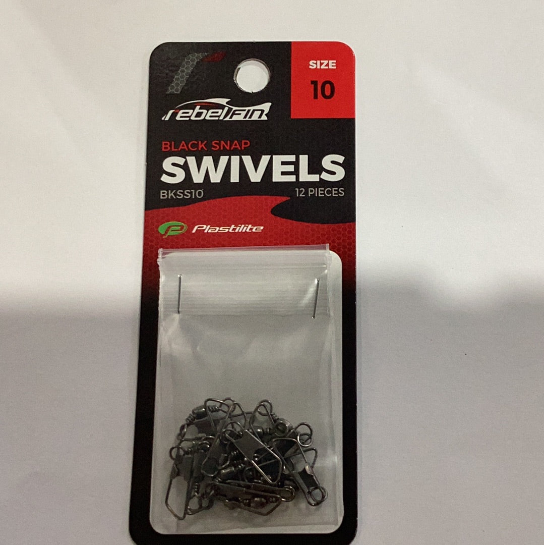 RF Black Snap Swivels