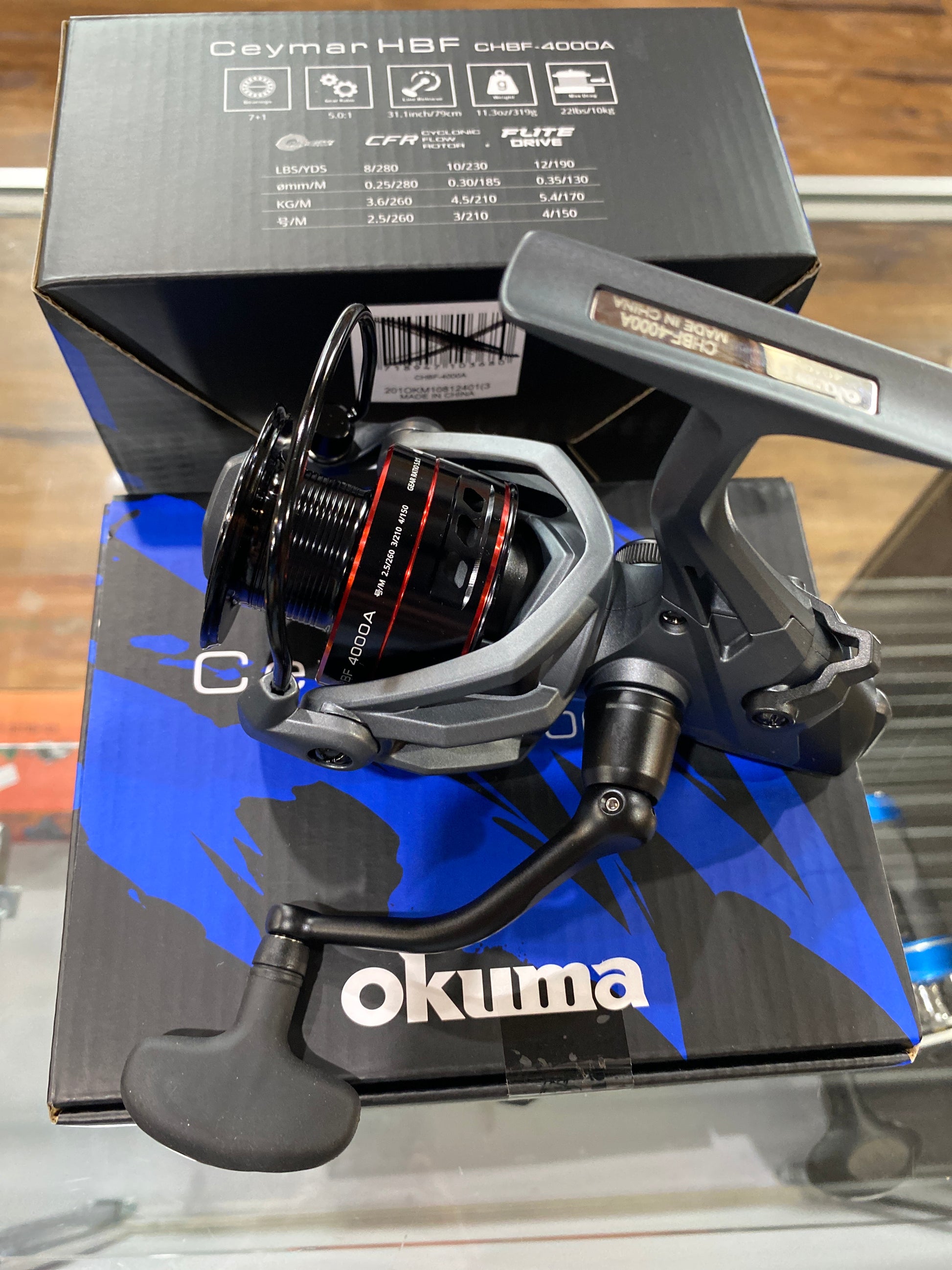 okuma ceymar baitfeeder 65 Spinning Reel CHBF-500A With the RESII computer balanced Rotor Equalizing System Okuma CHBF "A" Spinning Reels