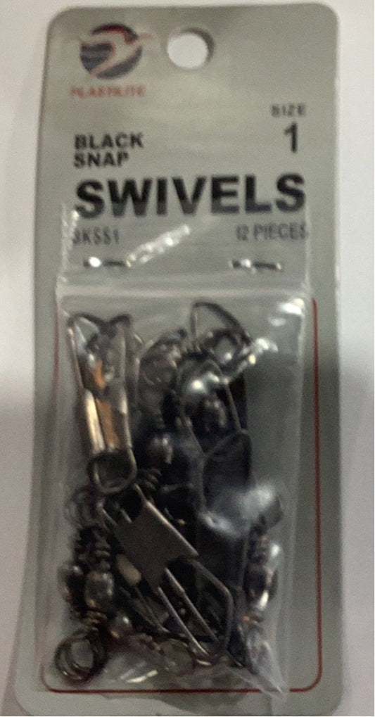 RF Black Snap Swivels